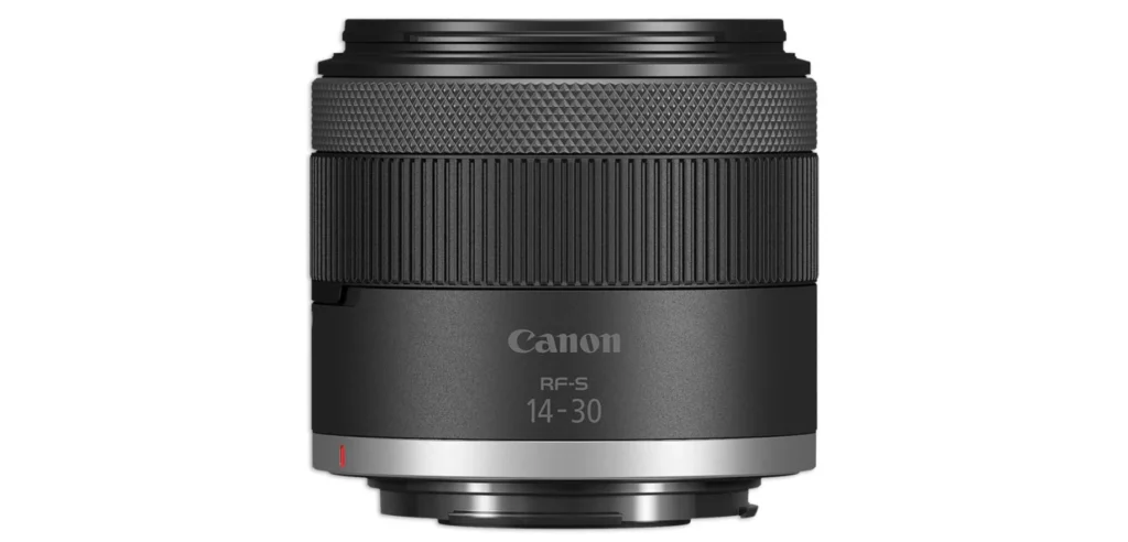 Canon RF-S 14-30mm f/4-6.3 IS STM PZ 렌즈 정면 이미지. 전동줌 기능을 탑재한 APS-C용 RF 마운트 렌즈