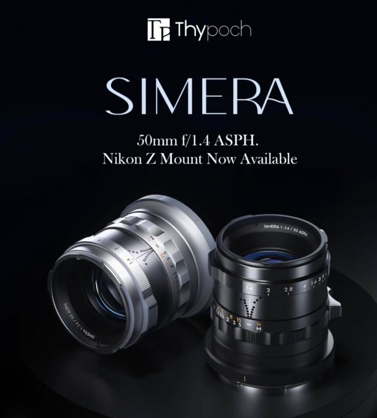 Thypoch Simera 50mm f/1.4 렌즈, 니콘 Z 마운트용 블랙과 실버 두 가지 색상 모델 제품 이미지