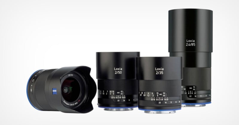 자이스 Loxia 단종된 소니 E 마운트 전용 수동 렌즈 4종 – Loxia 21mm f/2.8, 50mm f/2, 35mm f/2, 85mm f/2.4 제품 사진
