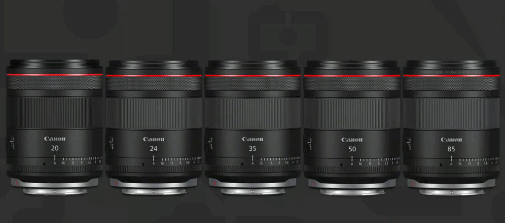 Canon RF VCM 단렌즈 라인업 – 20mm, 24mm, 35mm, 50mm, 85mm f/1.4L VCM 렌즈