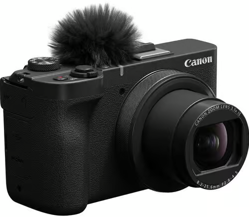 캐논 PowerShot V1 브이로그용 일체형 카메라, 마이크 윈드스크린 장착 상태